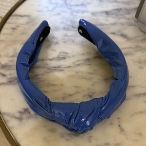 Lele Sadoughi Patent Blue Knotted Headband
